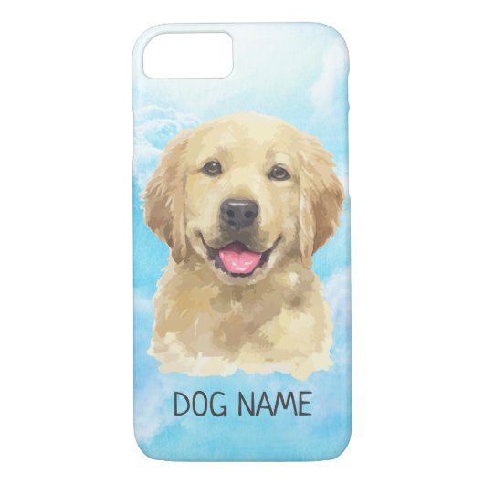 Golden retriever-Hundehaustier-Tier-Aquarell Case-Mate iPhone Hülle (Rückseite)