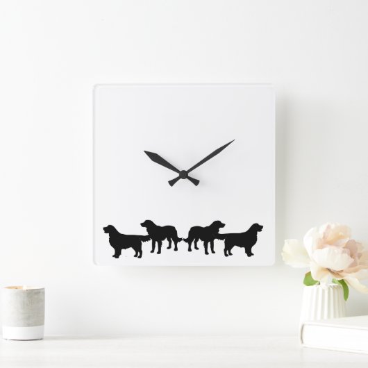 Golden retriever-Hundehaustier-Tiere Quadratische Wanduhr (Zuhause)