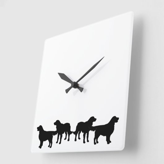 Golden retriever-Hundehaustier-Tiere Quadratische Wanduhr (Winkel)