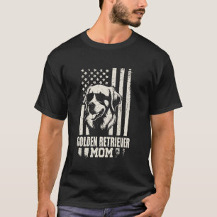 Golden Retriever Hundemama Amerikanische Flagge Ge T-Shirt