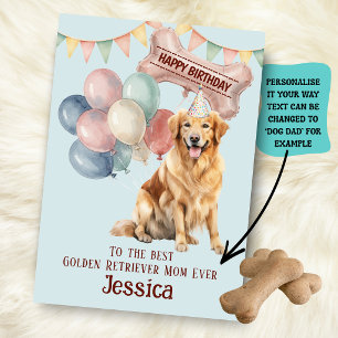 Golden Retriever Hundemama/Papa Geburtstag Karte