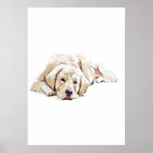 Golden Retriever Hundeposter - Geschenk für Hunde Poster