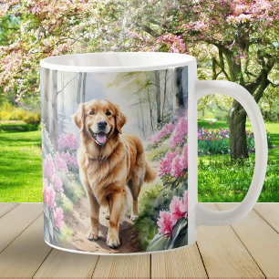 Golden Retriever-Hunderasse Wasserfarbe Kaffeetasse