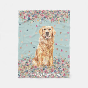 Golden Retriever Illustration Hund Hotel Tierbetre Fleecedecke