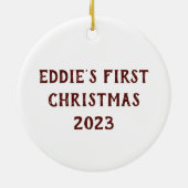 Golden Retriever Illustration Weihnachtsbaumdekor Keramik Ornament (Hinten)