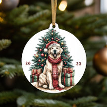 Golden Retriever Illustration Weihnachtsbaumdekor
