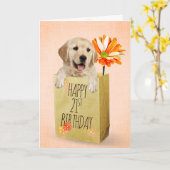 Golden Retriever im 21. Geburtstag Karte (Gelbe Blume)
