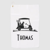 Golden Retriever im Kartenname Golfhandtuch (Vorderseite)