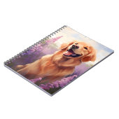 Golden Retriever im Lavendel-Feld Notizblock (Linke Seite)