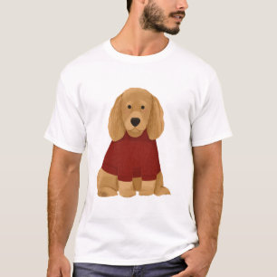 Golden Retriever im roten Pullover