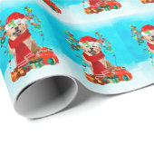 Golden Retriever im Schnee mit Weihnachtsgeschenke Geschenkpapier (Rolleneckpunkt)