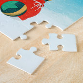 Golden Retriever im Schnee mit Weihnachtsgeschenke Puzzle (Seite)