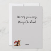 Golden Retriever im Schnee Weihnachtskarte Feiertagskarte (Rückseite)