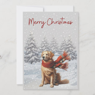 Golden Retriever im Schnee Weihnachtskarte Feiertagskarte