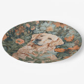 Golden Retriever im Stil von William Morris Pappteller (Schrägansicht)