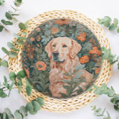 Golden Retriever im Stil von William Morris Pappteller