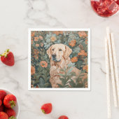 Golden Retriever im Stil von William Morris Serviette (Beispiel)