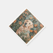 Golden Retriever im Stil von William Morris Serviette (Ecke)