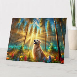 Golden Retriever im verzauberten Wald Karte