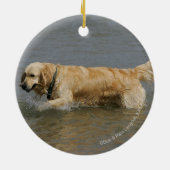 Golden retriever im Wasser Keramikornament (Hinten)