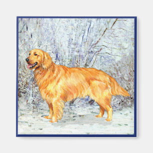 Golden Retriever im Winter Magnet