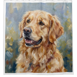 Golden Retriever Impressionist Art Shower Curtain Duschvorhang