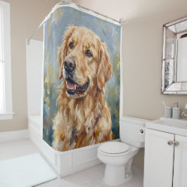 Golden Retriever Impressionist Kunst Duschvorhang