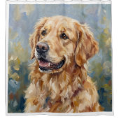 Golden Retriever Impressionist Kunst Duschvorhang (Vorderseite)