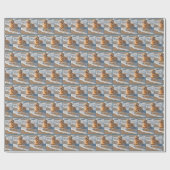 Golden Retriever in Beach Wave Geschenkpapier (Flach)