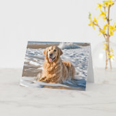 Golden Retriever in Beach Wave Karte (Gelbe Blume)