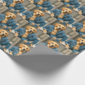 Golden Retriever in Blue Jeans Geschenkpapier (Ecke)