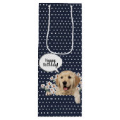 Golden Retriever in den Gängen auf Polka-Punkten Geschenktüte Für Weinflaschen (Vorderseite)