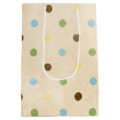 Golden Retriever in den Gängen auf Polka-Punkten Mittlere Geschenktüte (Rückseite)