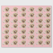 Golden Retriever in den Gänsen auf rosa Geschenkpapier (Flach)