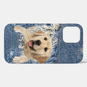 Golden Retriever in Denim Hole Case-Mate iPhone Hülle (Rückseite (Horizontal))