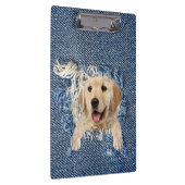 Golden Retriever in Denim Hole Klemmbrett (Rechts)