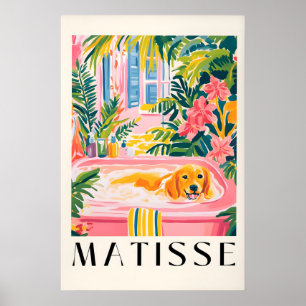 Golden Retriever in der Badewanne Kunstplakat Mati Poster