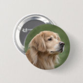 Golden retriever in der Nahaufnahme Button (Vorne & Hinten)