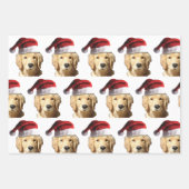Golden Retriever in der Weihnachtsmannmütze Geschenkpapier Set (Vorderseite 2)