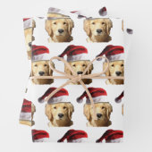 Golden Retriever in der Weihnachtsmannmütze Geschenkpapier Set (Beispiel)