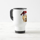 Golden Retriever in einem Weihnachtshut Reisebecher (Vorderseite Links)