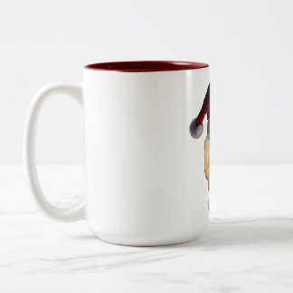 Golden Retriever in einem Weihnachtshut Zweifarbige Tasse