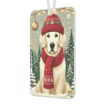 Golden Retriever in Festive Sweater - Cozy Christm
