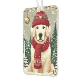 Golden Retriever in Festive Sweater - Cozy Christm Autolufterfrischer
