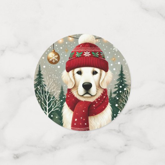 Golden Retriever in Festive Sweater - Cozy Christm Konfetti (Klein Vorderseite)