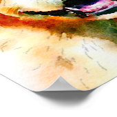 Golden Retriever in Hut und Sonnenbrille Wasserfar Poster (Ecke)