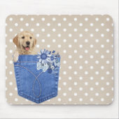 Golden Retriever in Jean Pocket Mousepad (Vorne)
