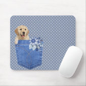 Golden Retriever in Jean Pocket Mousepad (Mit Mouse)