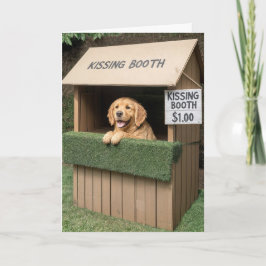 Golden Retriever in Kissing Booth Karte