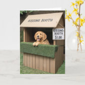 Golden Retriever in Kissing Booth Karte (Gelbe Blume)